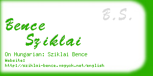 bence sziklai business card